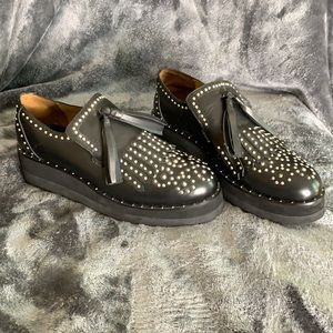 Studded platform moccasins
